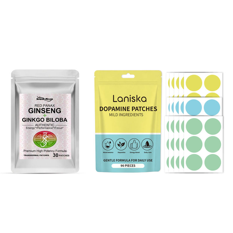 Ginger Tea - 120個入り ドーパミンパッチ＆高麗人参・イチョウ葉配合の経皮吸収型パッチ 2個入り ボディケアセット