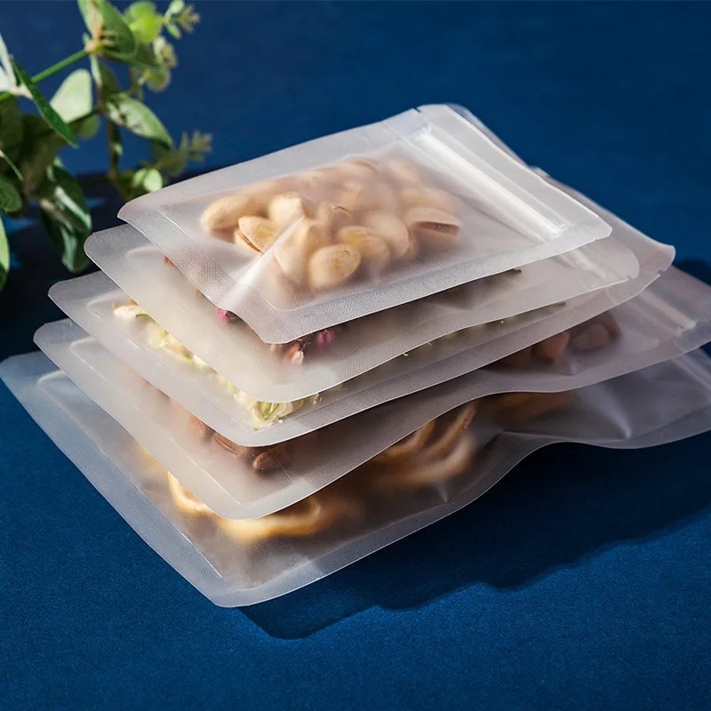Dried Herbs - つや消し透明ジップロックバッグ食品保存用再密封可能な包装袋、茶葉、ナッツ、スナック、ドライフルーツ、ハーブ、ポーションポーチ用品用