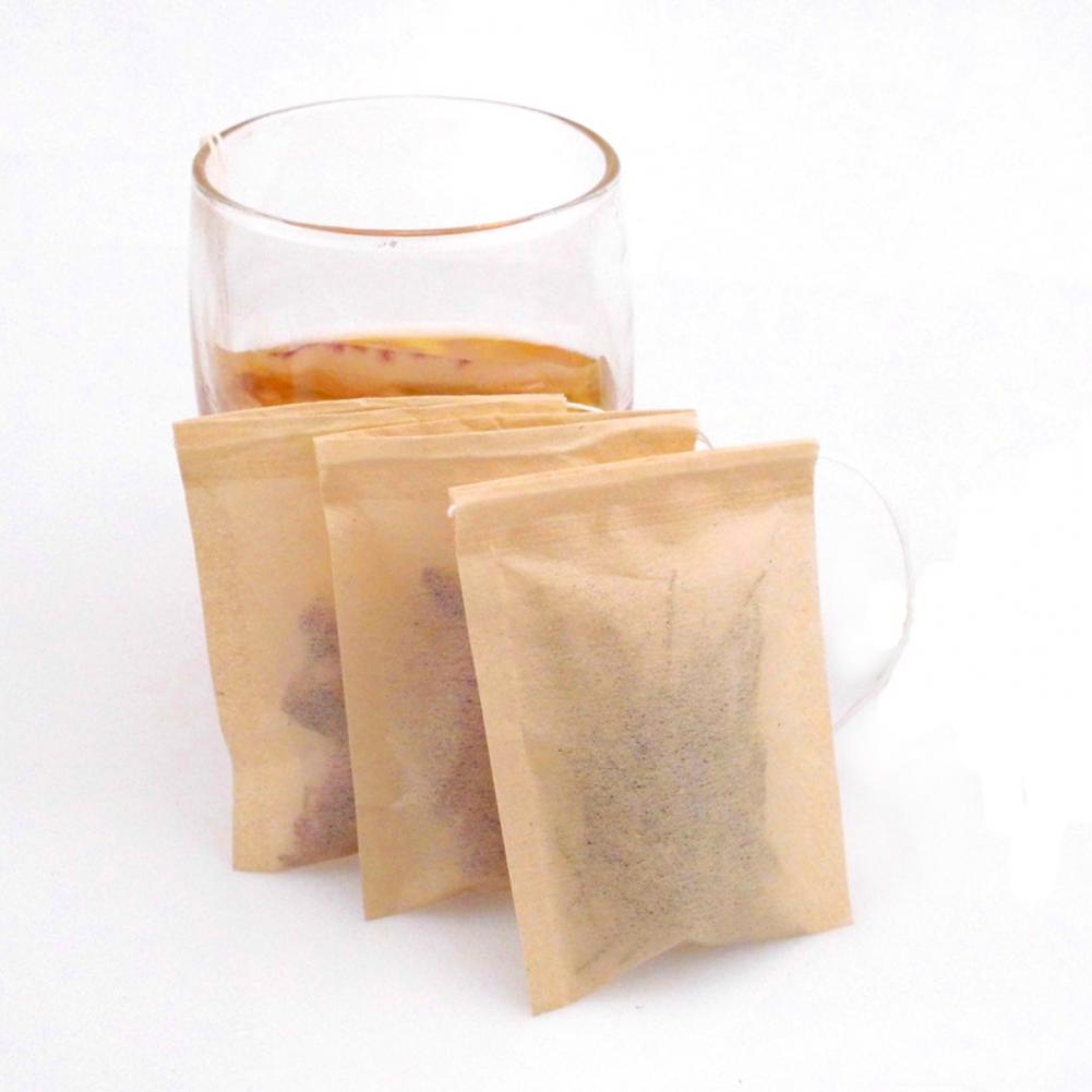 Herbal Tea - 使い捨てティーバッグ300個入り。紐付きで、食品グレードの素材を使用。ハーブや茶葉を煮出すのに適した、耐熱性のある空の茶こし。