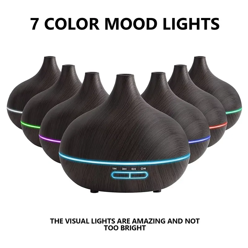 550ml ウッドカラー USB アロマディフューザー、7  - Essential Oils のレビューと価格