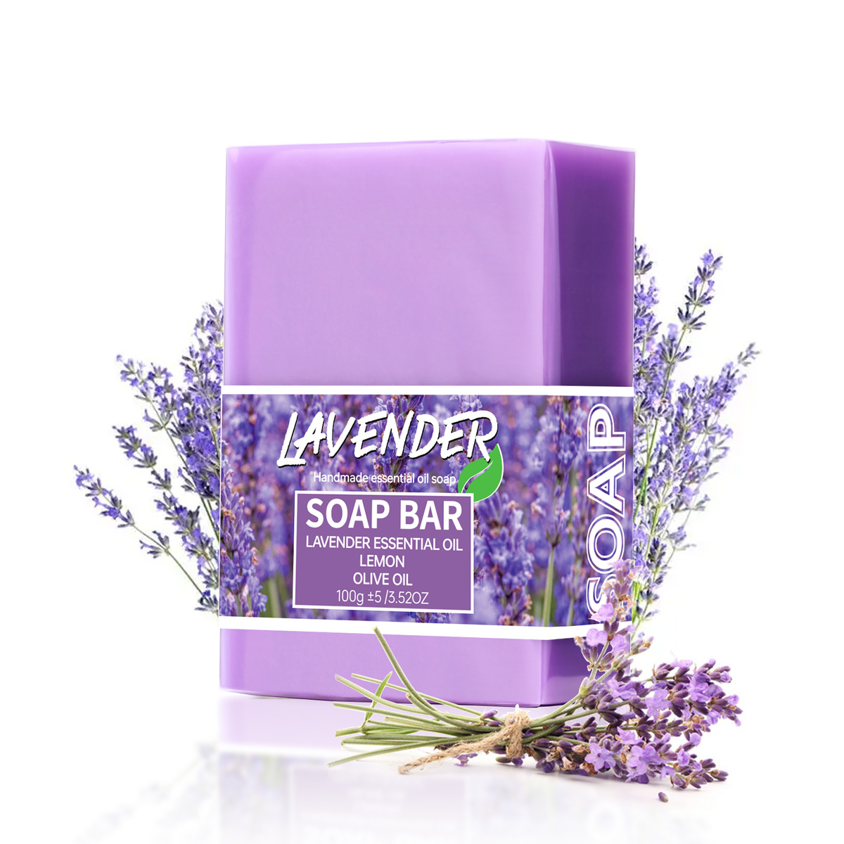 100 グラムラベンダーオイル手作りグリセリン石鹸バーボディ - Lavender Oil のレビューと価格