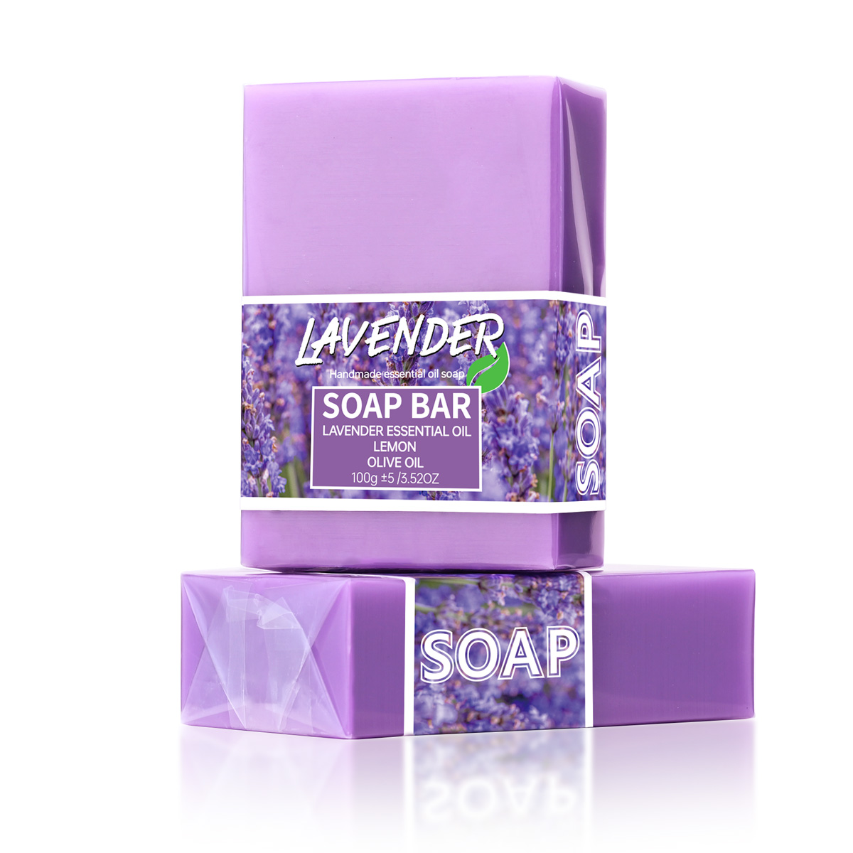 100 グラムラベンダーオイル手作りグリセリン石鹸バーボディ - Lavender Oil のレビューと価格