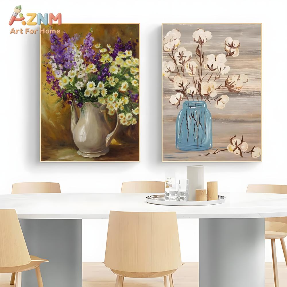 AZNM ヴィンテージ静物花柄キャンバスプリントひまわりデイ - Lavender Oil のレビューと価格